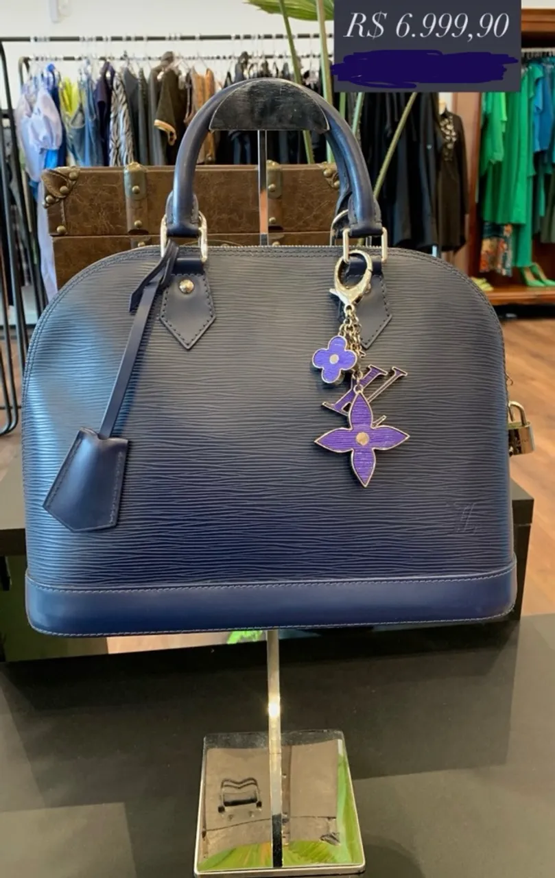 Bolsa Louis Vuitton Alma Epi Azul Marinho Original