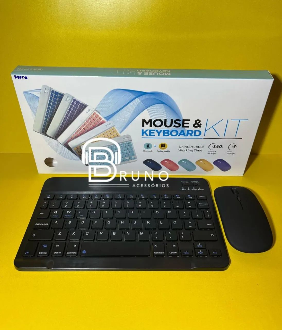 Kit Teclado e Mouse Sem Fio Bluetooth - Novo