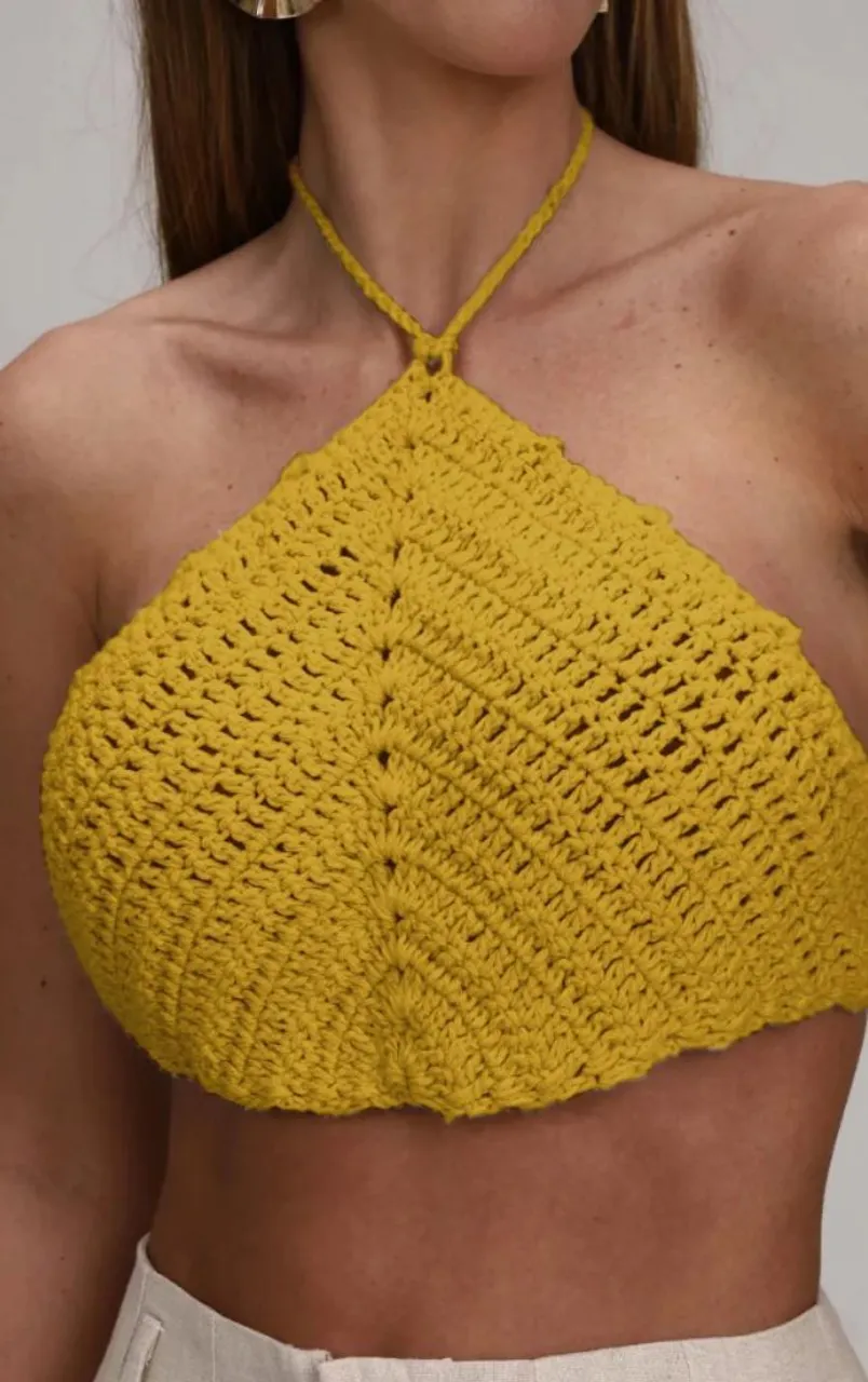 Top Crochê Amarelo - Estiloso e Confortável