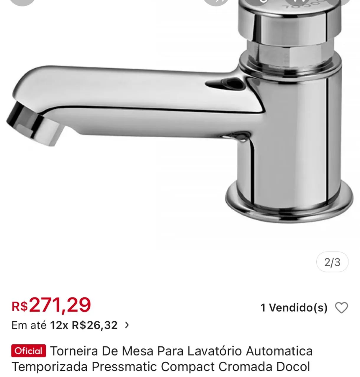 Torneira de fechamento automático Pressmatic Compact Docol - Foto 2