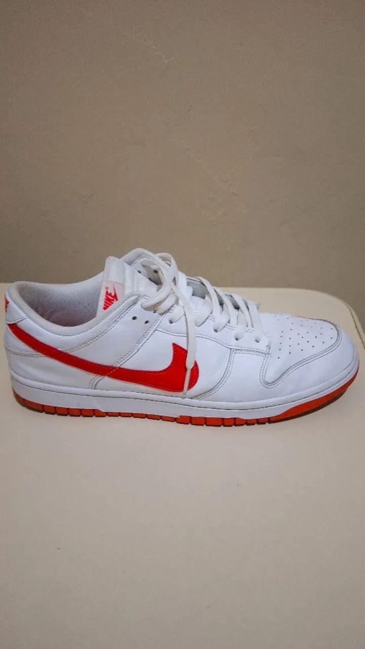 Nike Dunk Low Branco Vermelho - Foto 4