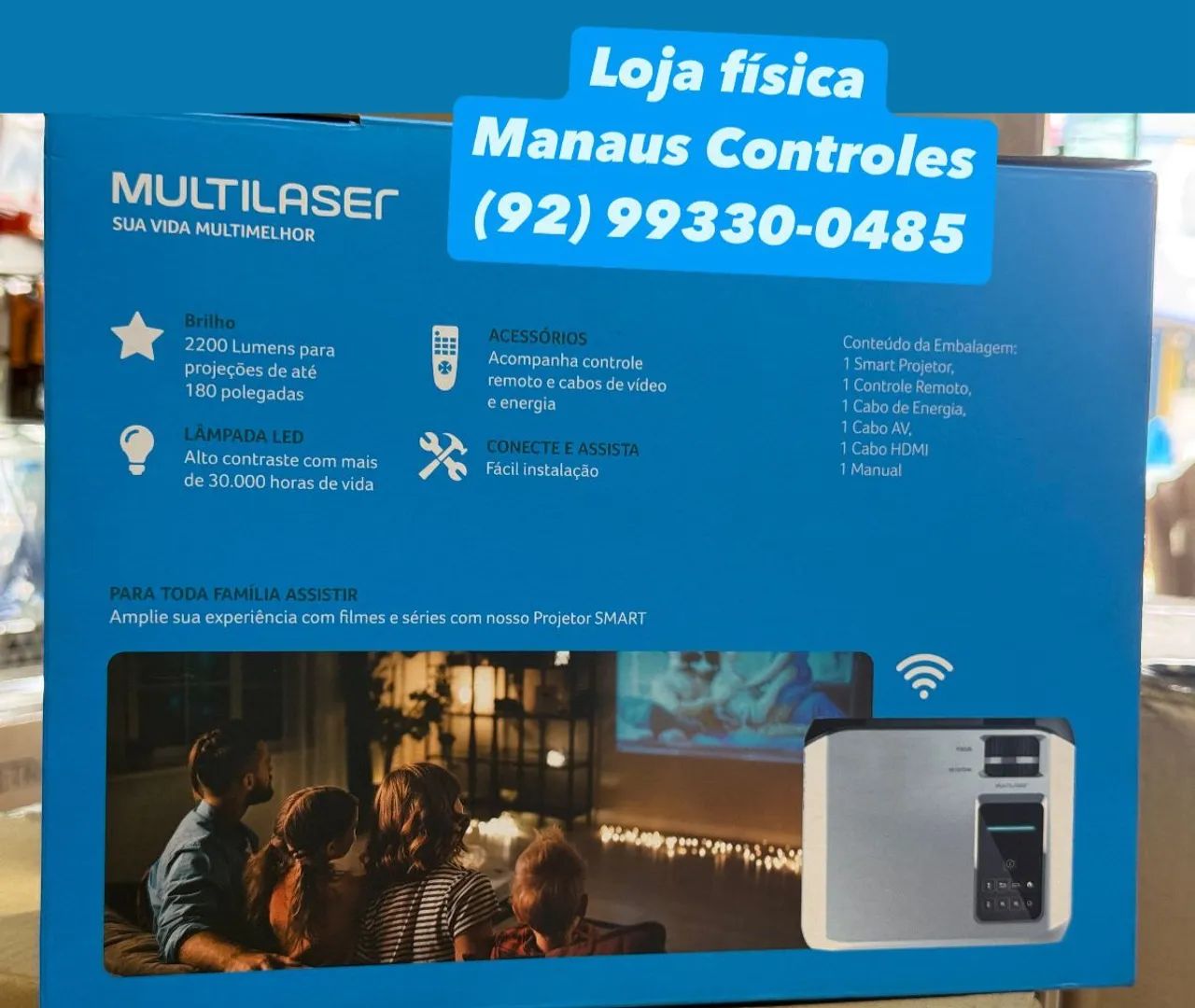 Projetor Multilaser Smart Screen LED 2200 Lumens - Novo - Foto 2