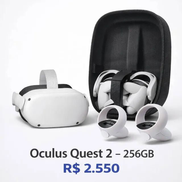 Oculus Quest 2 - 256GB - Branco - Controles Originais + Case