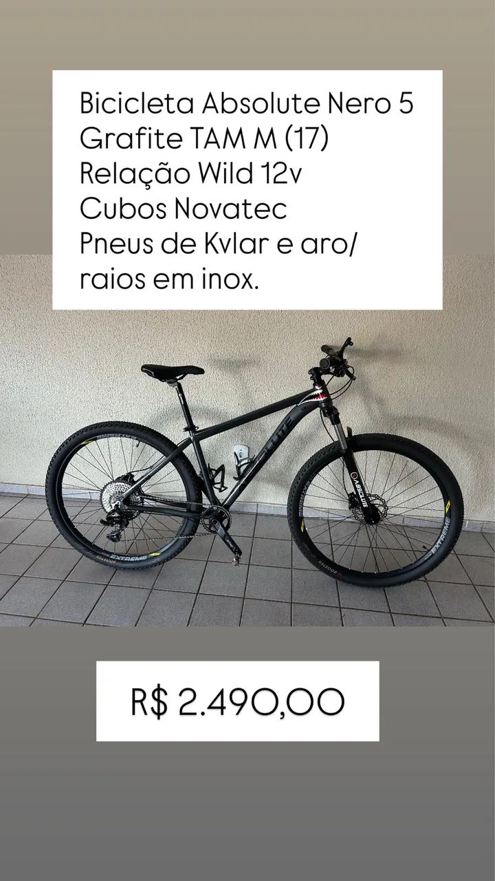 Bicicleta Absolute Nero 5 Grafite TAM M (17) - preparada 