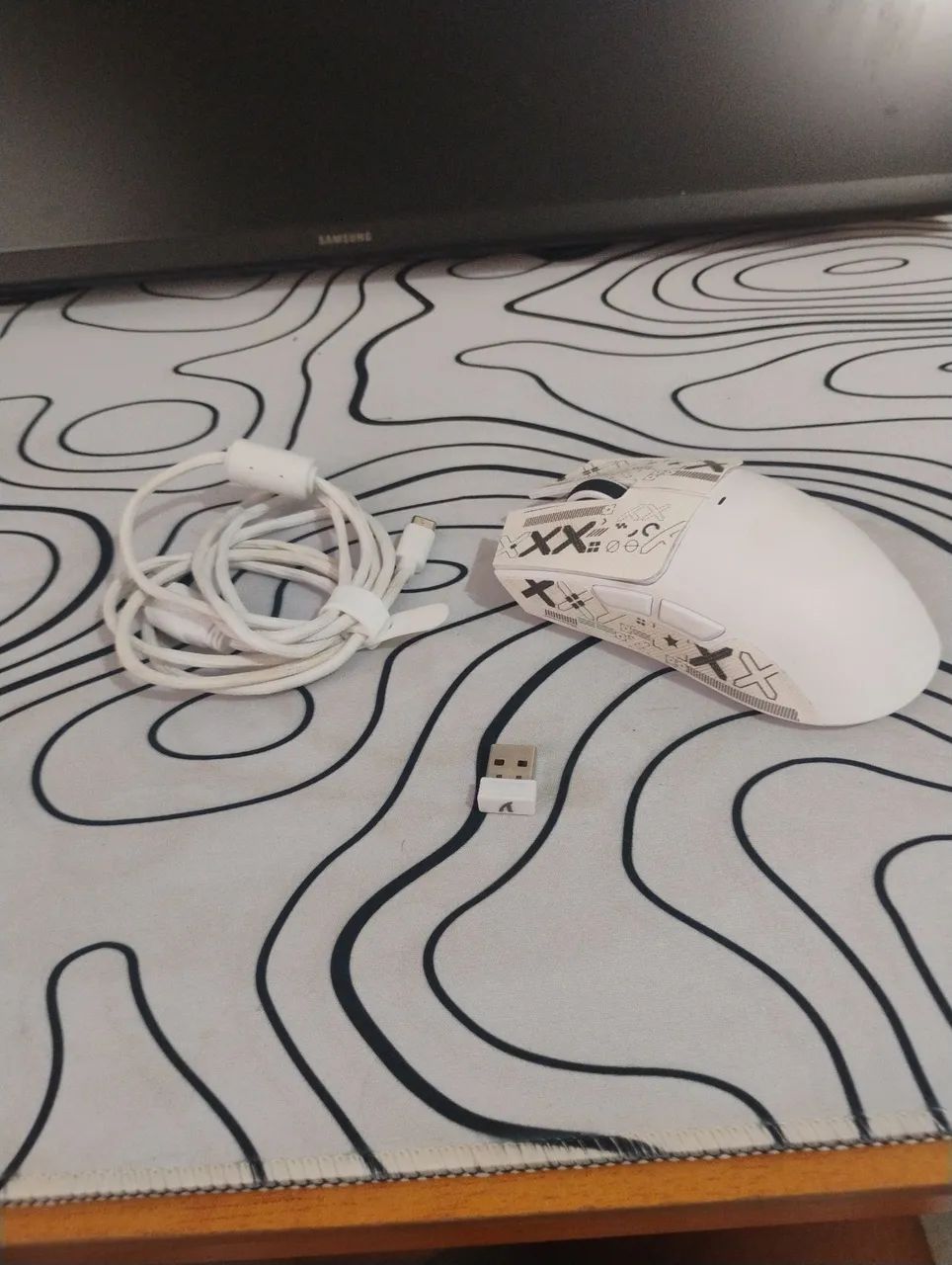 Mouse attack shark x11 branco, com cabo e bluetooth 