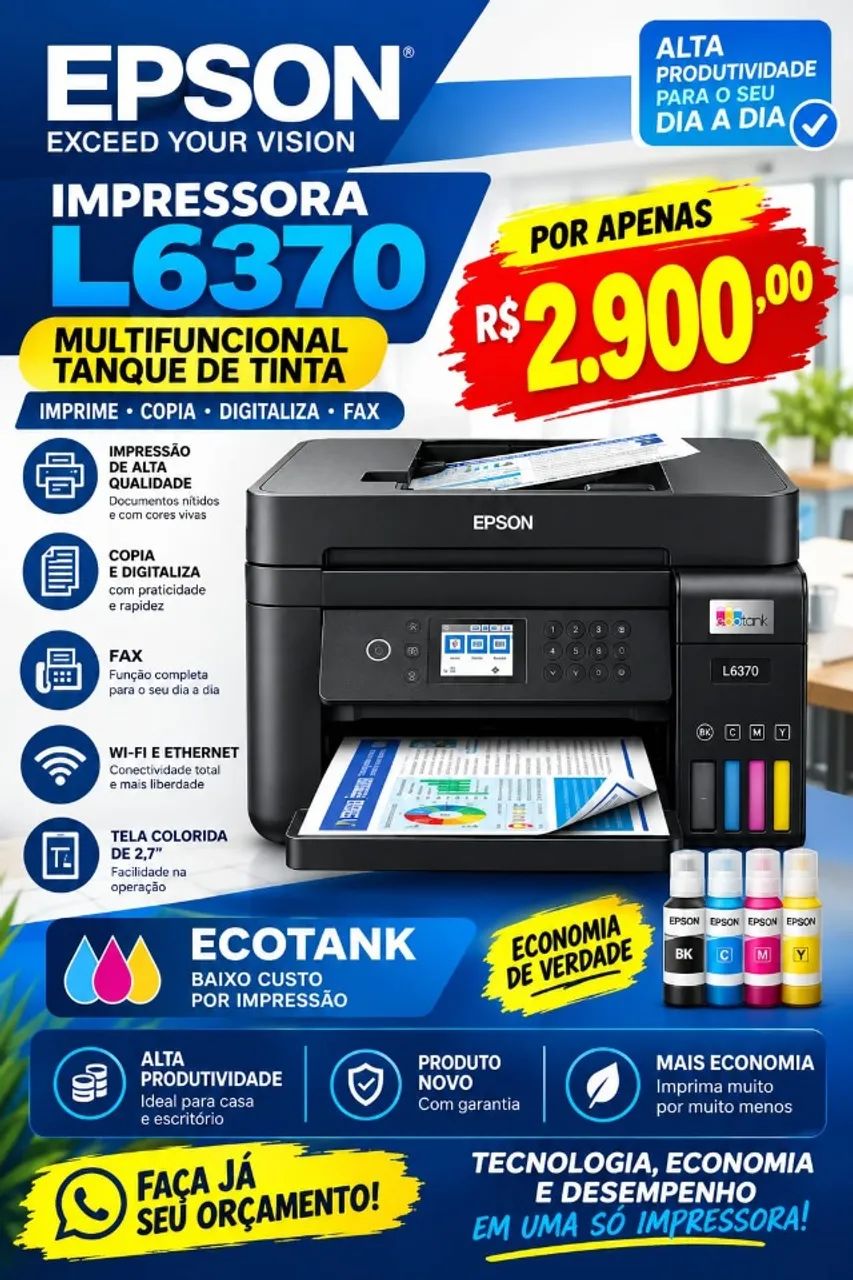 impressora epson l6370 zero 