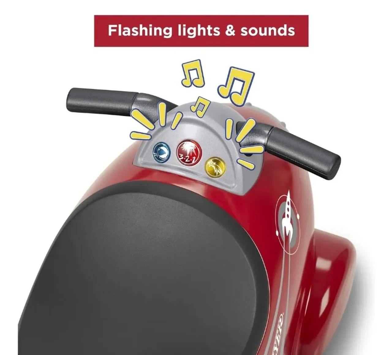 Radio Flyer Retro Rocket Ride-On Toy, carrinho de passeio infantil