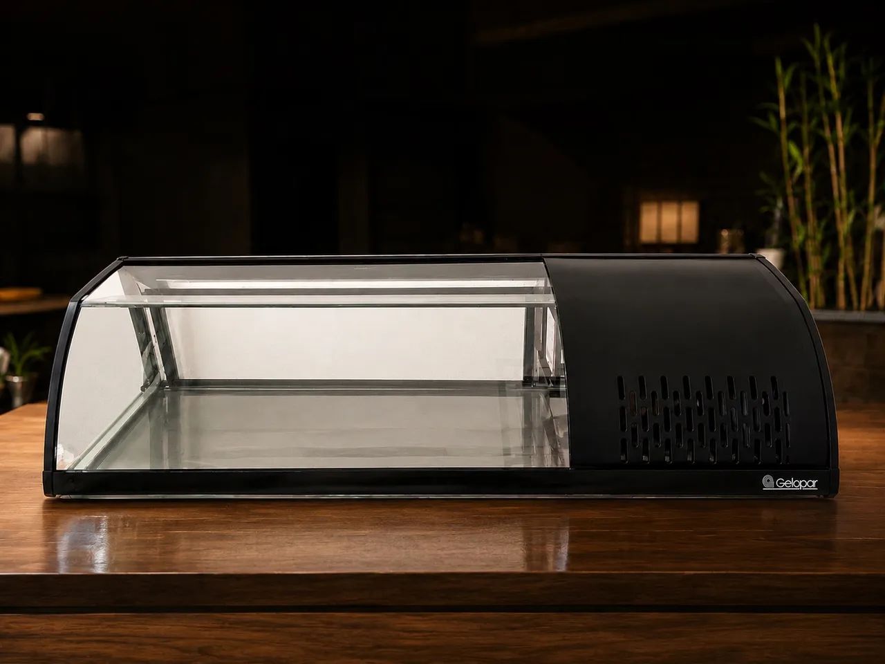 Estufa para salgados quente e balcão refrigerado