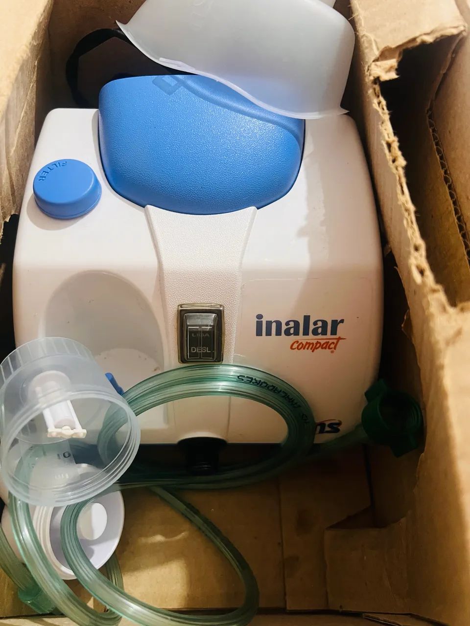 inalador inalar compact ns seminovo e revisado bivolt manual 220/110volt - Foto 2