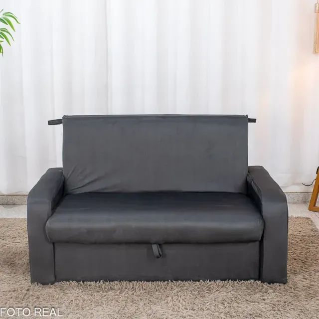 SOFÁ CAMA DAIANE 1,40M C/BAÚ. PRONTA ENTREGA. - Foto 5