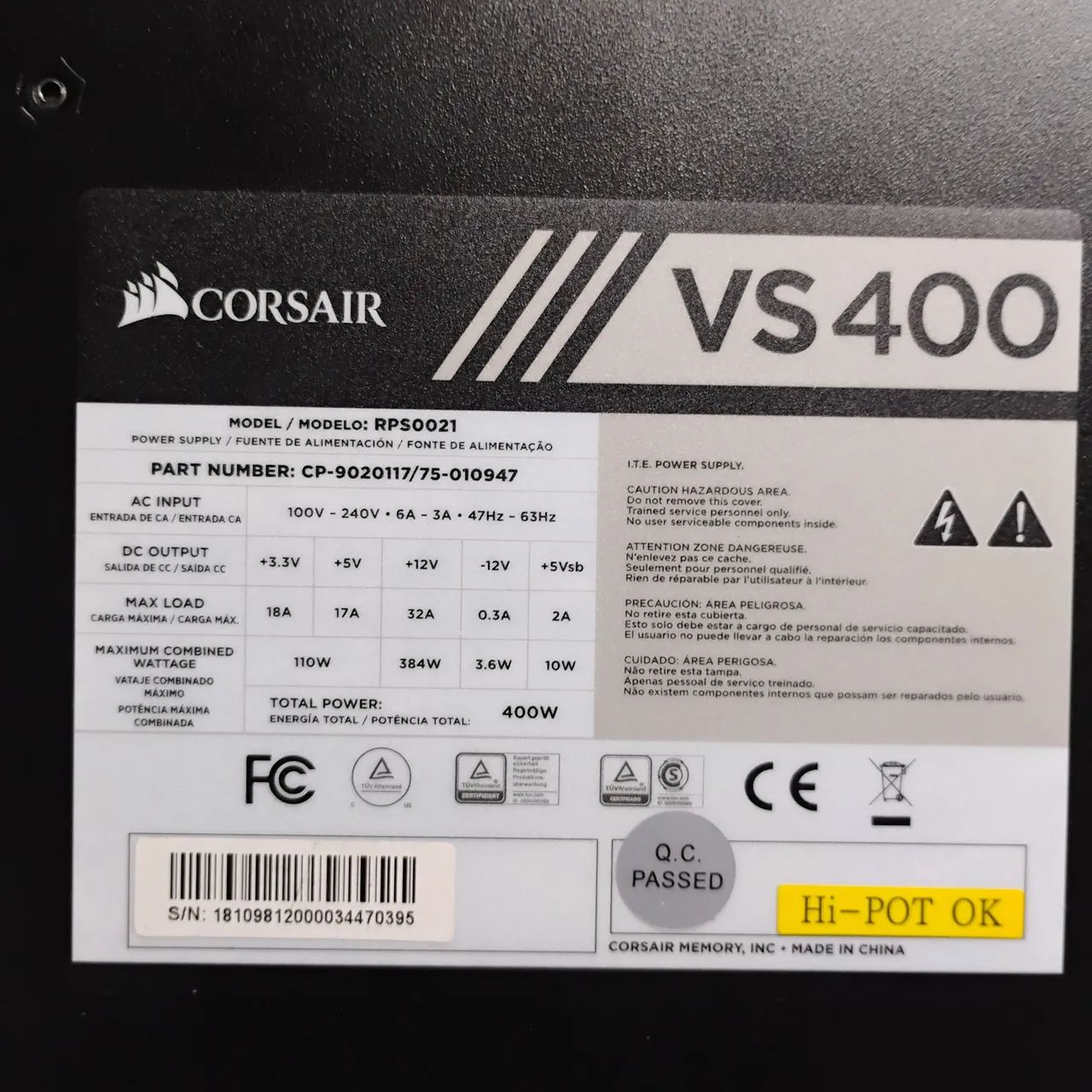 Conjunto de peças. I5 8600, fonte Corsair e outros  - Foto 6