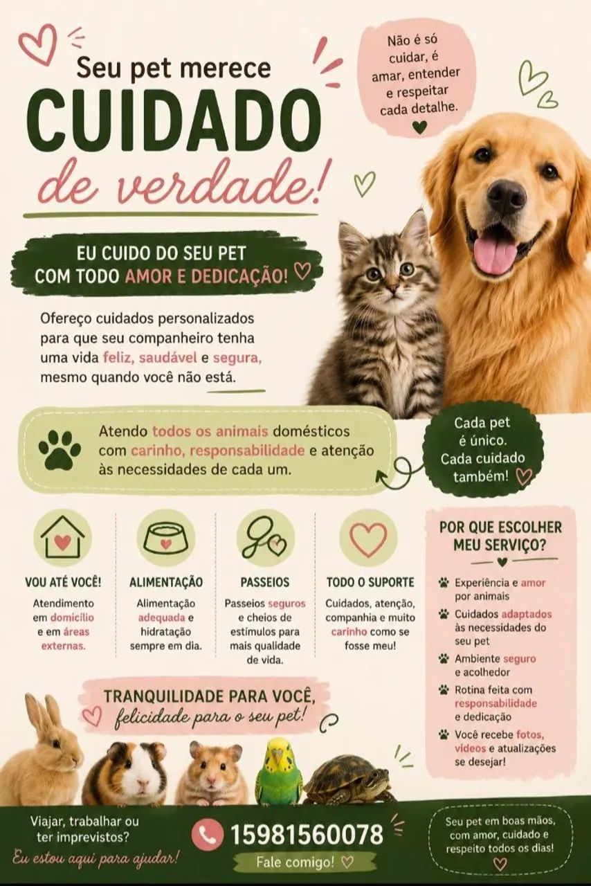 babá/ passeadora de animais 