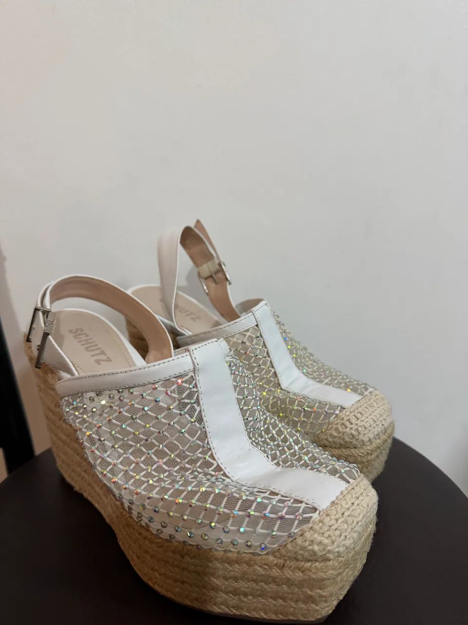 tamanco schutz trançado strass 36