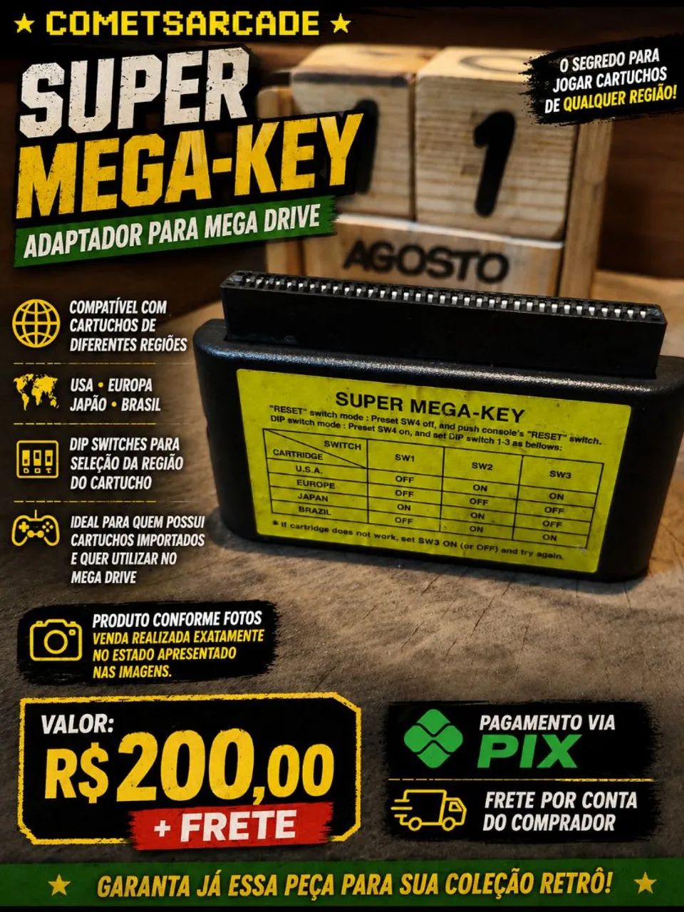 SUPER MEGA-KEY: Adaptador para Mega Drive 
