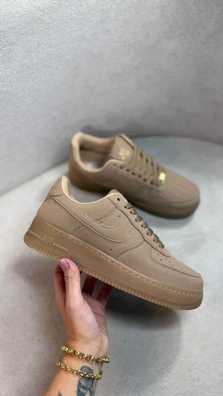  Tenis Nike Air force Camurça Luxo Marrom  - Foto 3