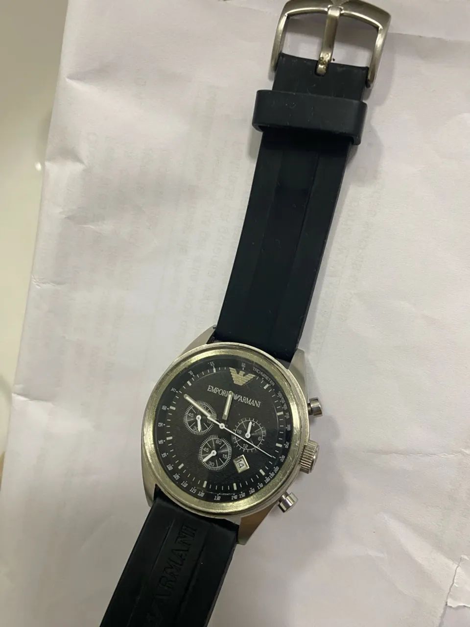 Relógio Emporio Armani AR0527 Pulseira emborrachada  - Foto 2
