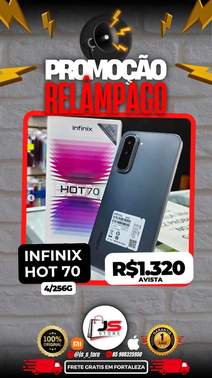 infinix hot 70 4/256g baixou - Foto 3