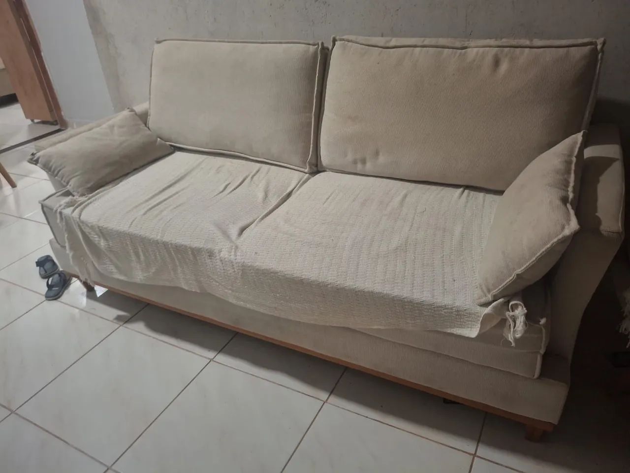 Sofá de linho + poltrona 