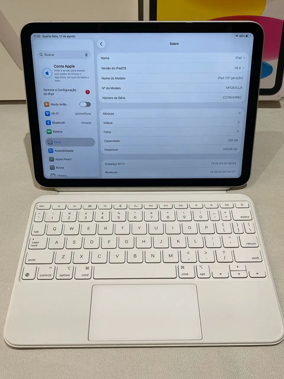 iPad 10 Geração 256Gb + Teclado Original Apple - Foto 5