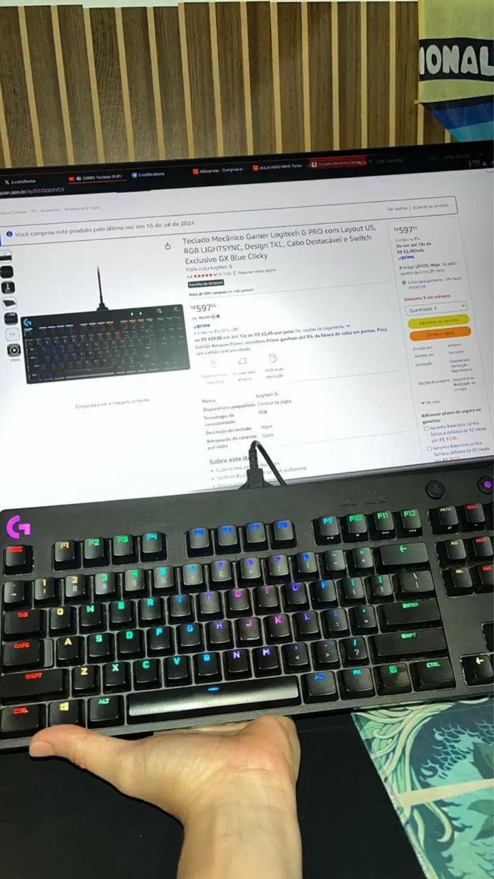 Teclado gpro logitech, usado, aceito propostas