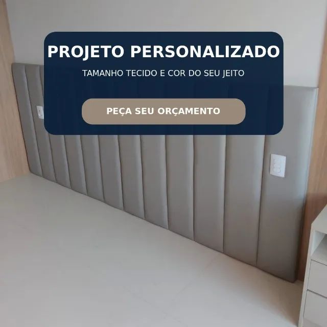 Cabeceira Estofada em Painel Inteiro Sob Medida - Foto 4