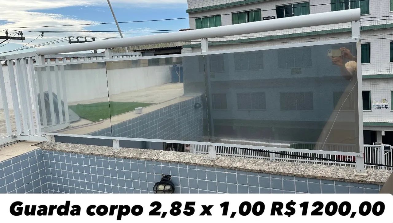Guarda corpo alumínio e blindex
