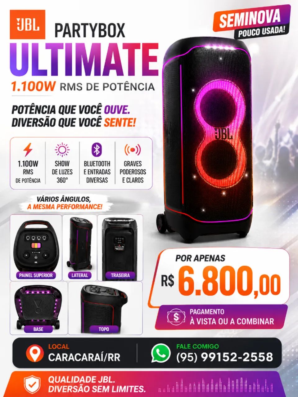 JBL Partybox Ultimate 1.100W RMS