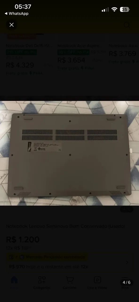vendo notebook lenovo seminovo - Foto 4