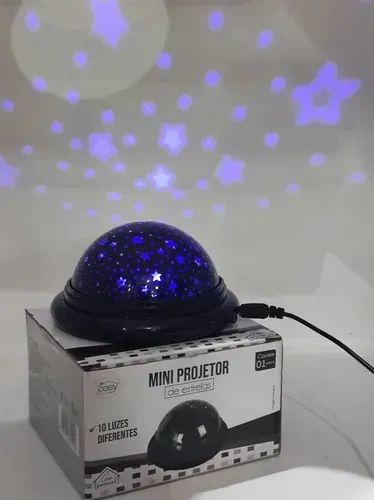 Mini projetor de estrelas led 6cm preto