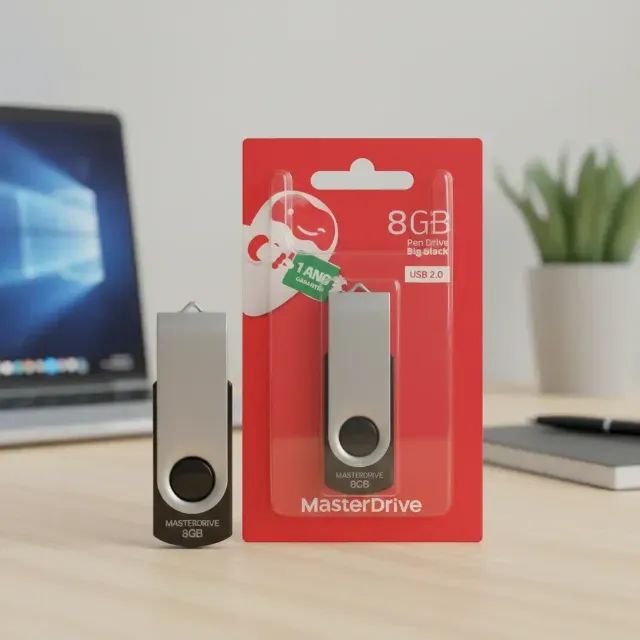 Pendrive 8gb Masterdrive Usb 2.0 Bigblack - Foto 4