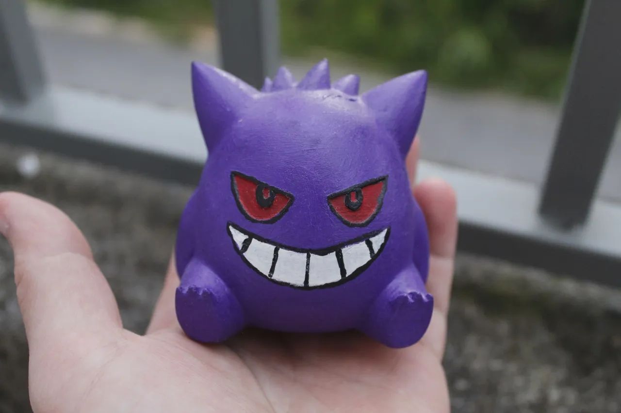 Estátua Pokémon Gengar Sentado - Decoração Geek