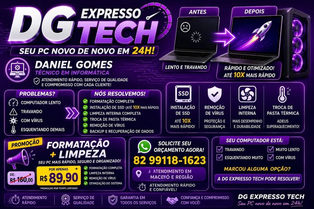 Técnico em Informática em Maceió  /DG Expresso Tech