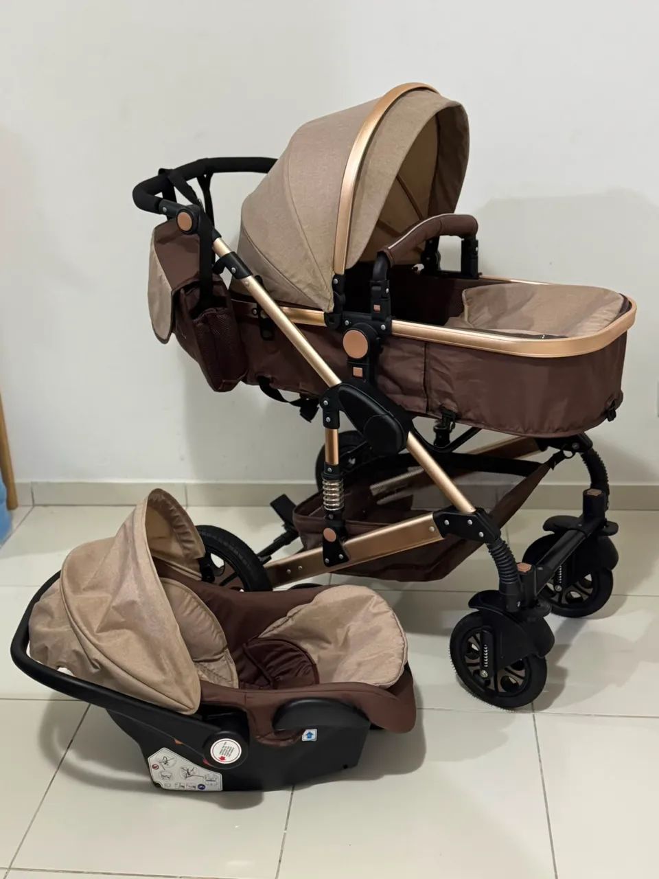 Carrinho de bebê 3 em 1  - Foto 3
