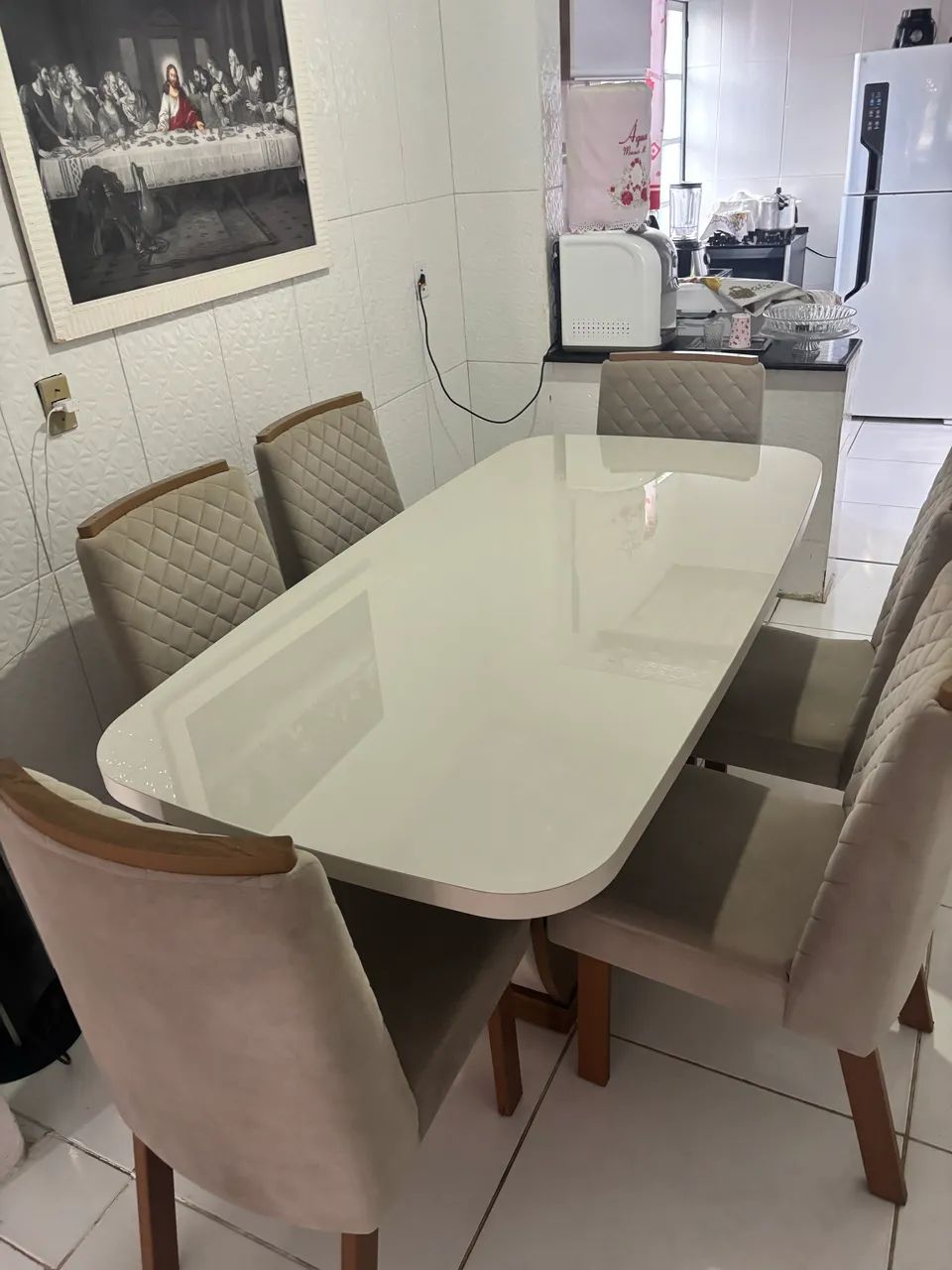 Mesa de jantar com 6 cadeiras - excelente estado - Foto 2