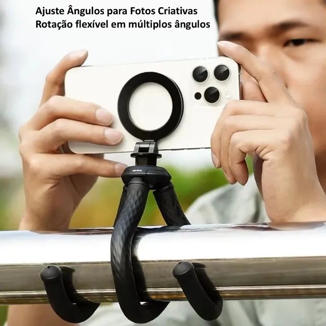 Tripé de Mesa Flexível Magnético Magsafe para Celular - Foto 4