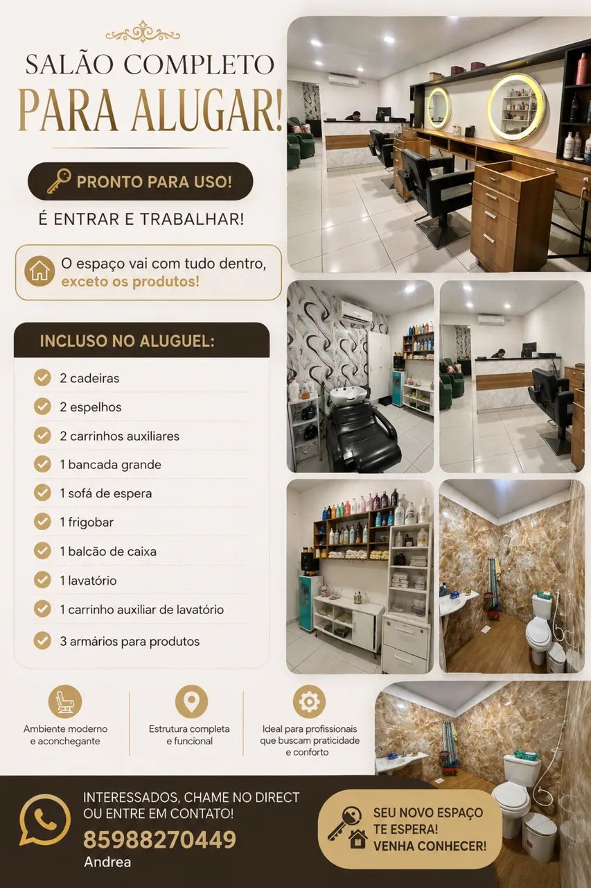 Salão completo para alugar 