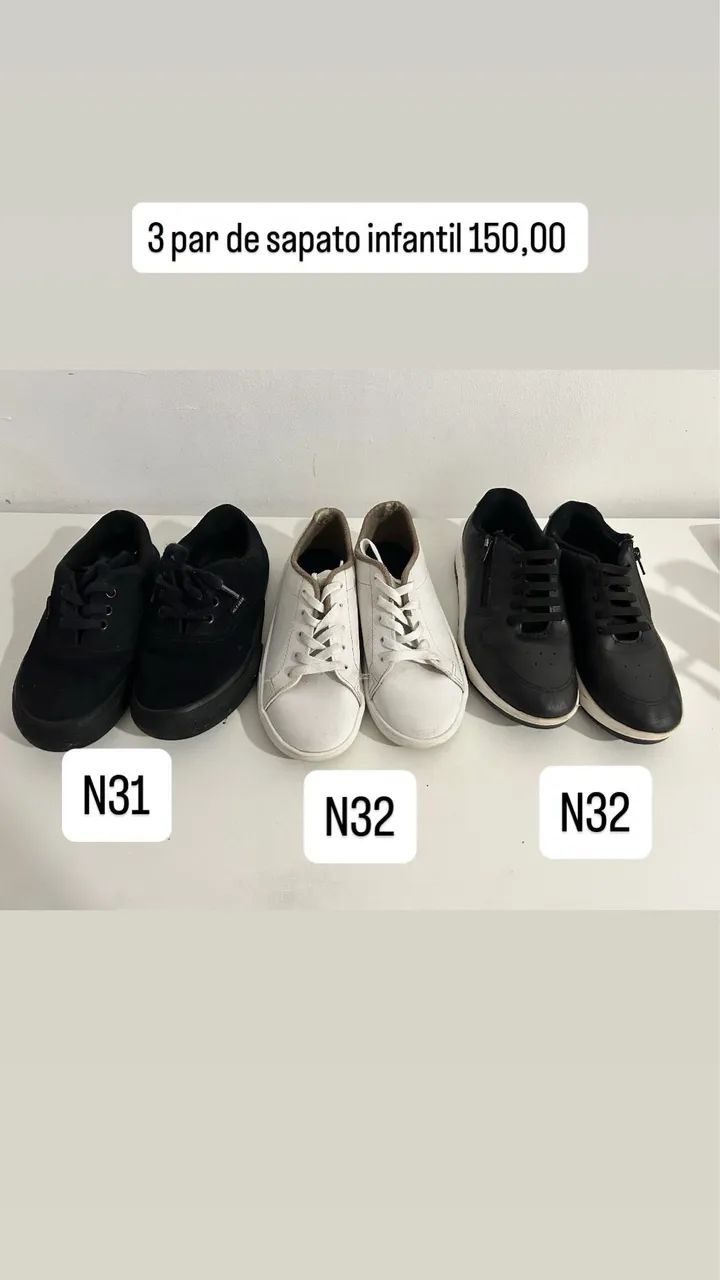 3 sapatênis 
