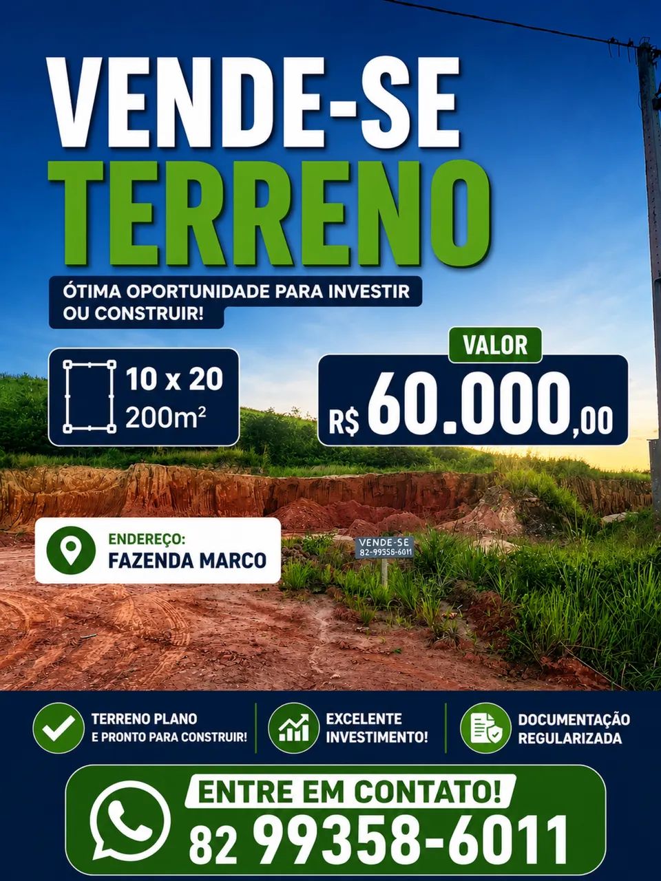 Terreno Fazenda Marco 10x20