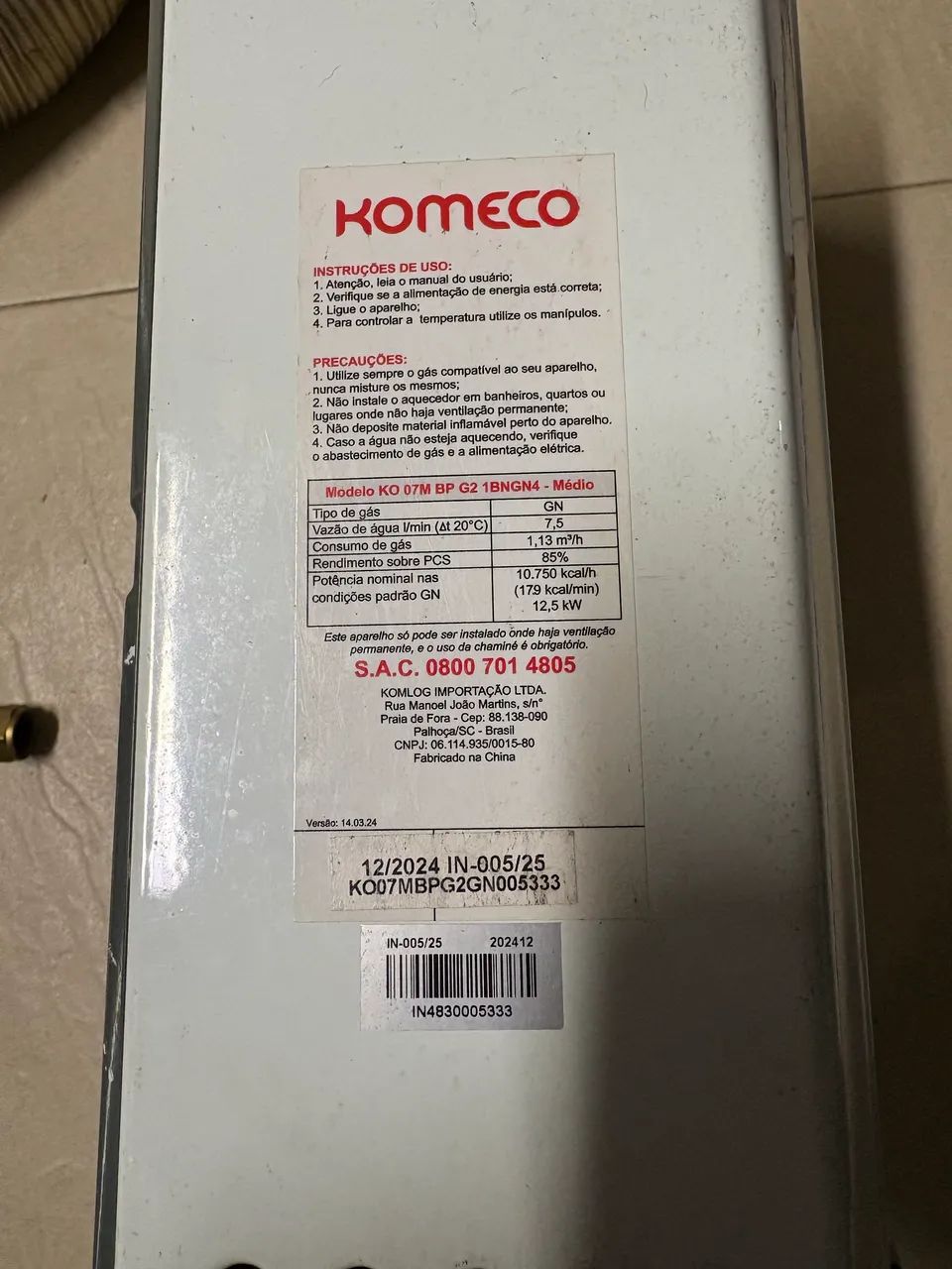 Aquecedor Komeco Slim Ko 07m 7l Automático - Foto 2
