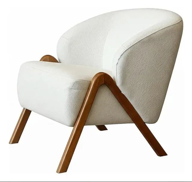 Poltrona Para Sala Vinci Bouclé Off White - Foto 2