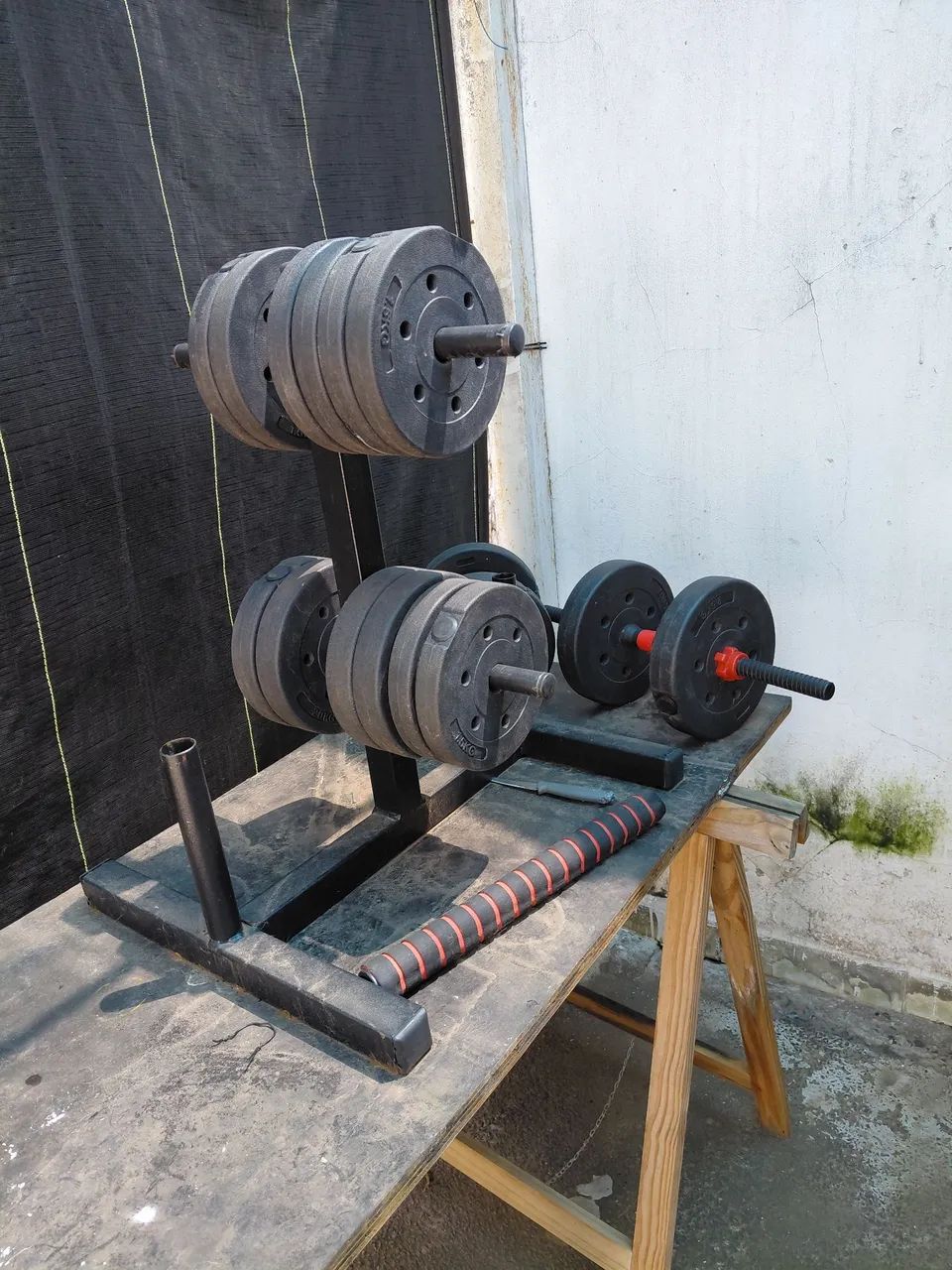 Kit de anilhas com suporte 