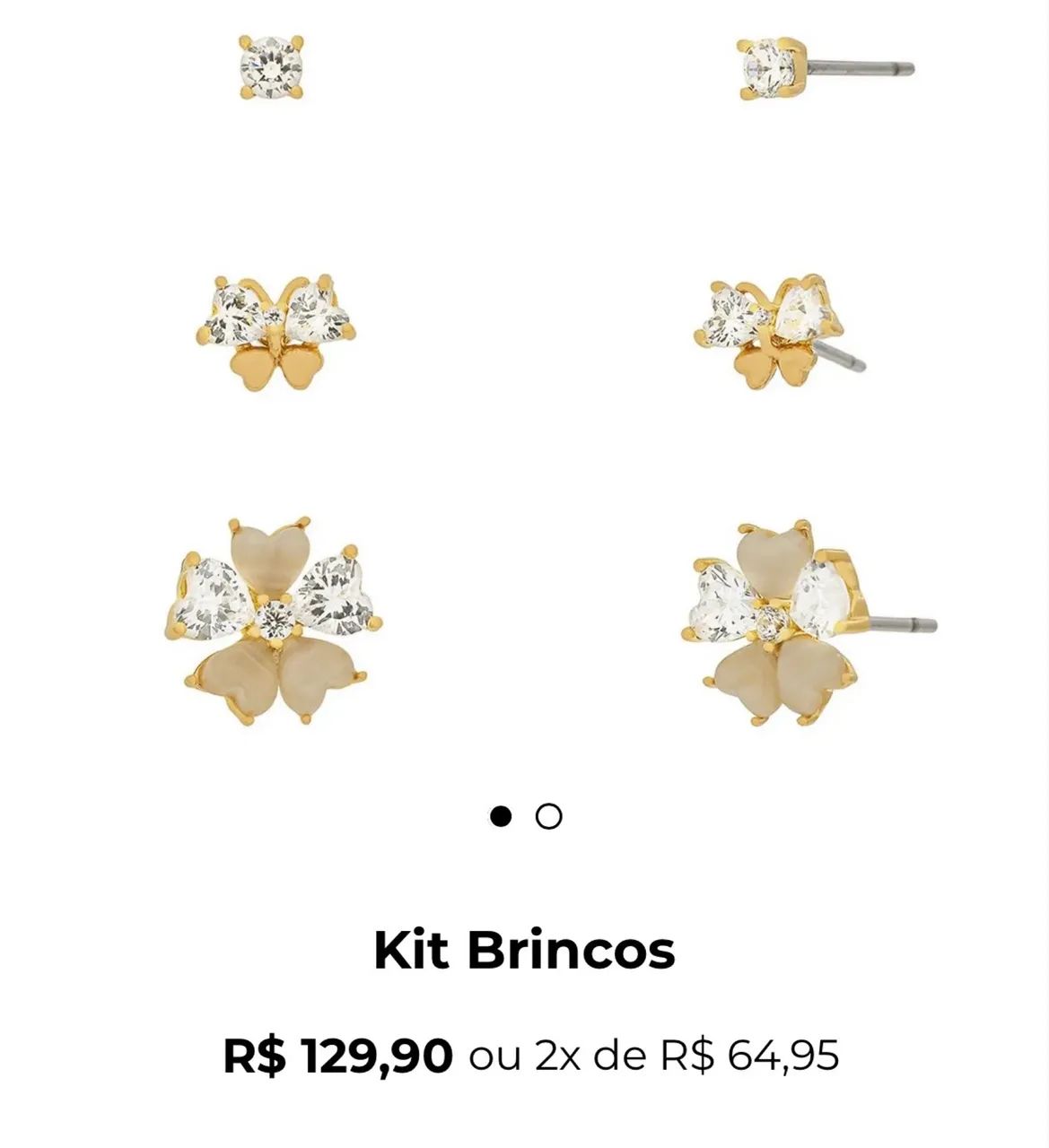 Kit brincos semi joia morana  - Foto 3