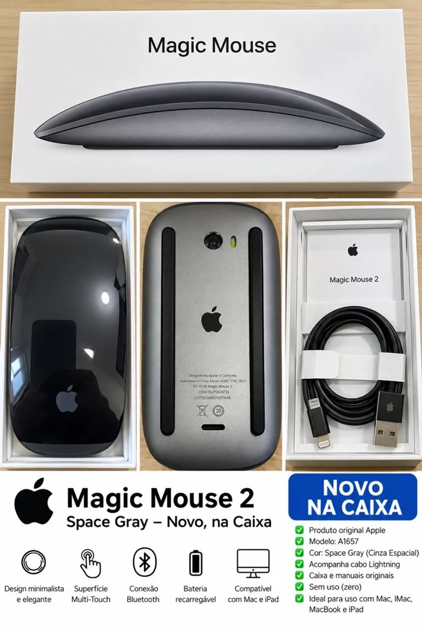 Magic Mouse 2 space gray novo 