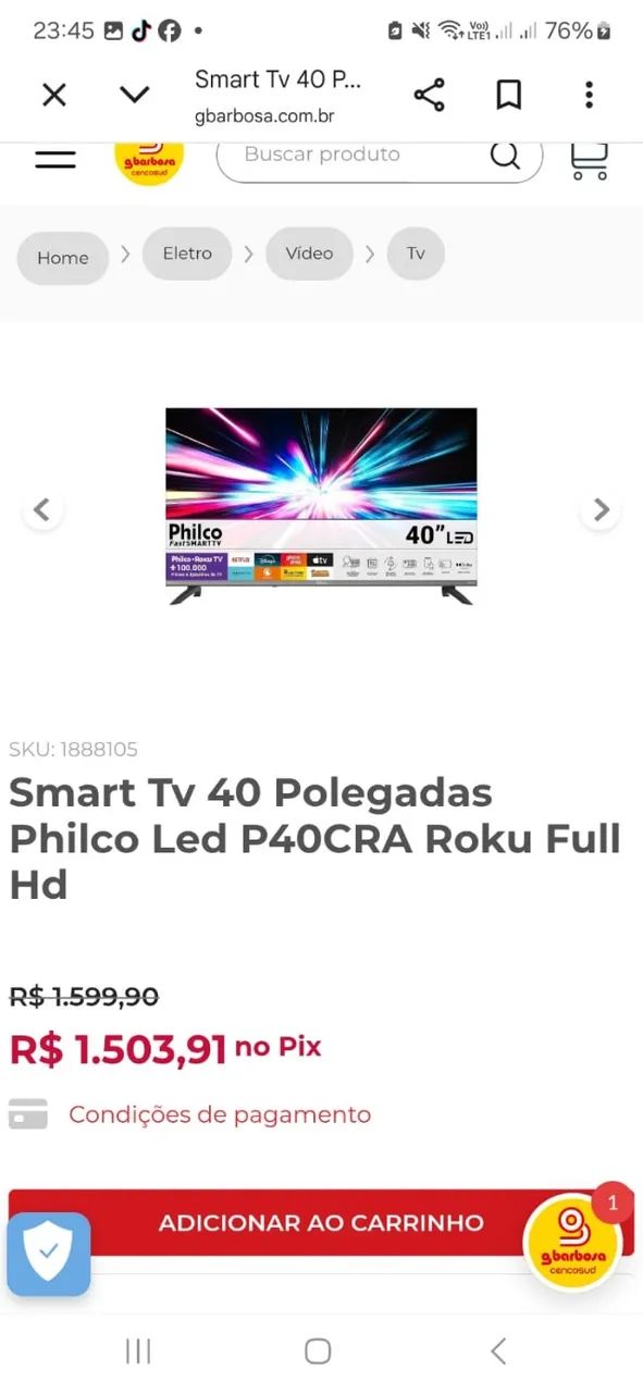 Smart TV Philco 40 Polegadas