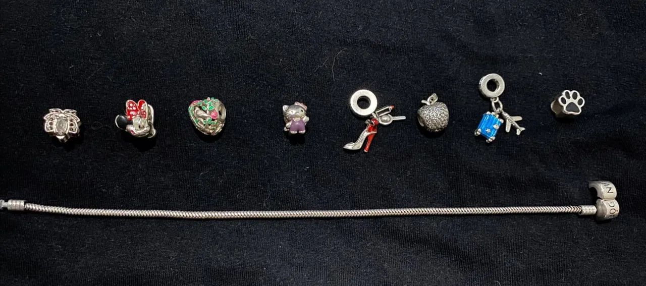 Pulseira Pandora de Prata 925( com +8 Berloques originais )