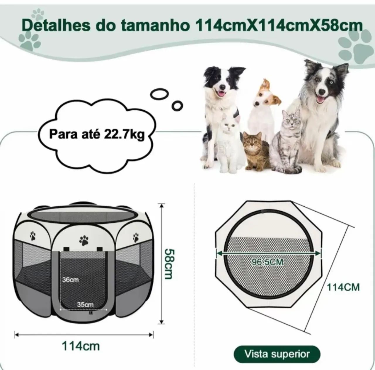 Casinha Para Pets Gatos Grande Dobravél Portatil 6 Cores Canil, gatil, coelhinho - Foto 4