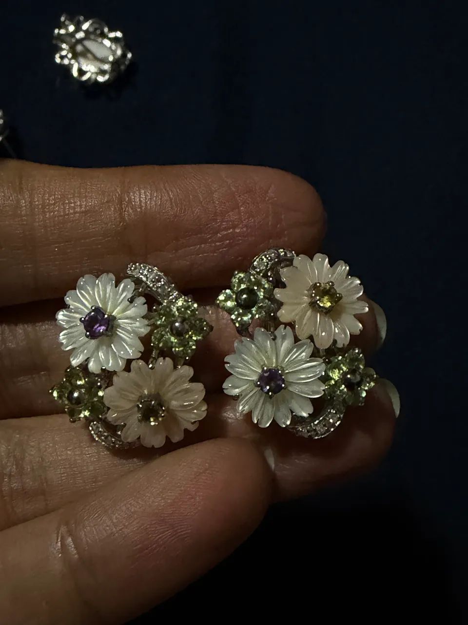 Conjunto floral vintage em prata 925 - Foto 3