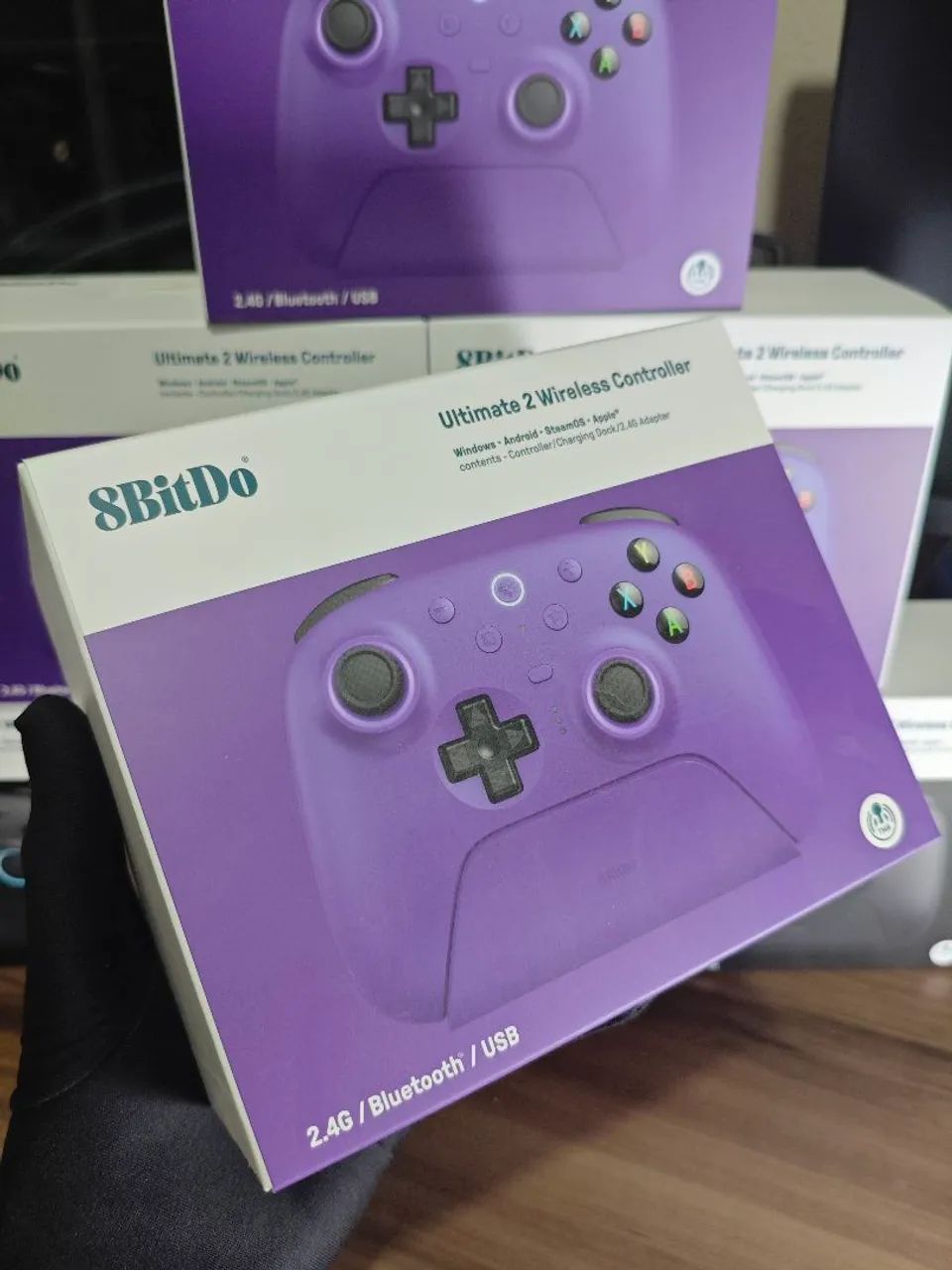 Controle 8bitdo Ultimate 2 TMR Wireless Roxo Com Dock RGB PC e Android - Foto 2
