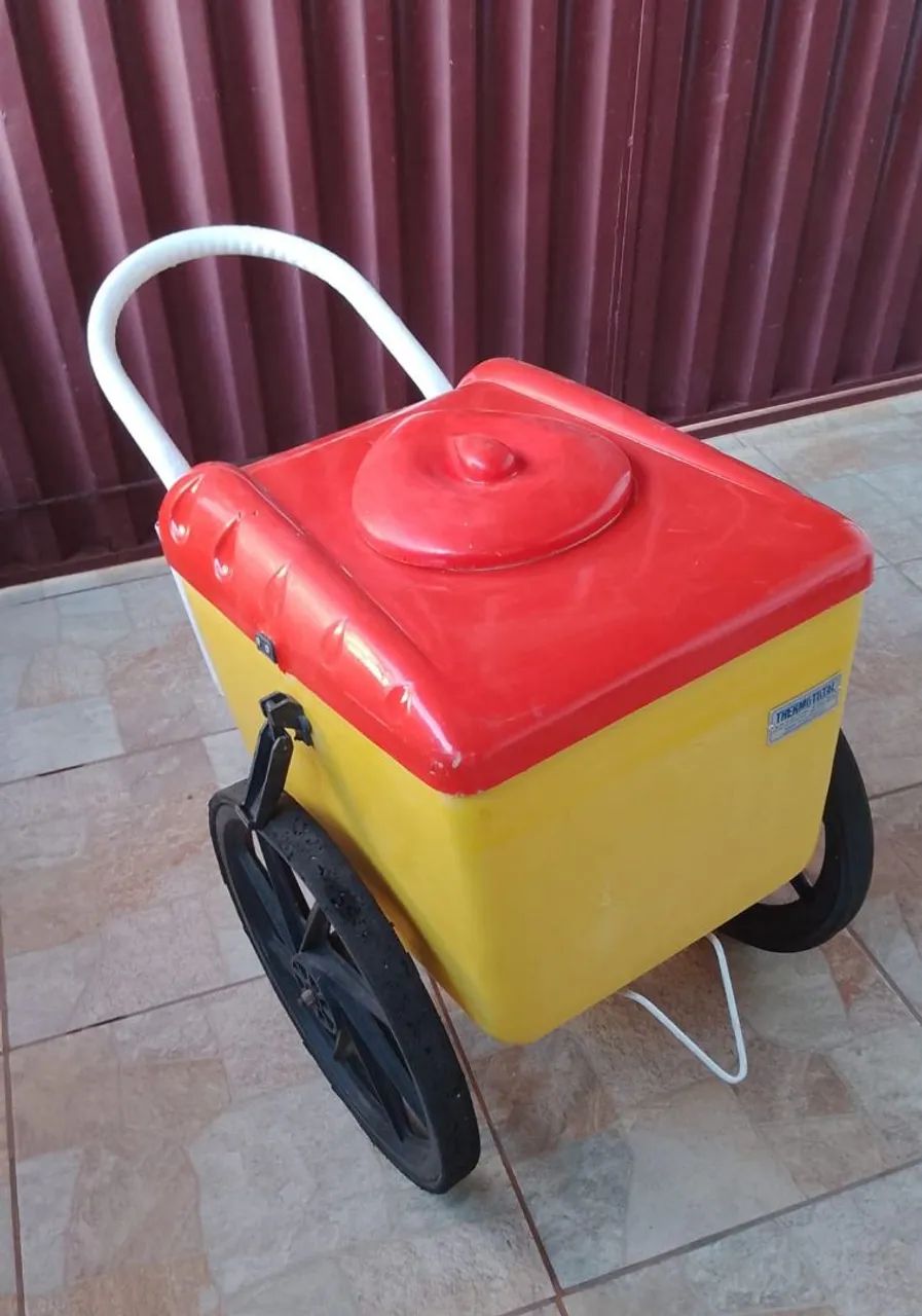 Carrinho de picolé com placas de gelo 
