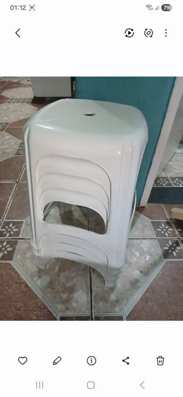 Banco branco pra sentar - Foto 2